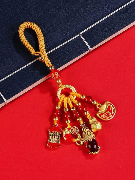 Good Luck and Safe Travels" Wealth-Inviting Pixiu Hanging Ornament
