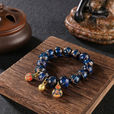 Glass Bead Bracelet for Attracting Wealth and Good Luck