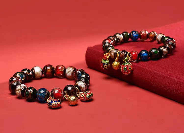 Glass Bead Bracelet for Attracting Wealth and Good Luck